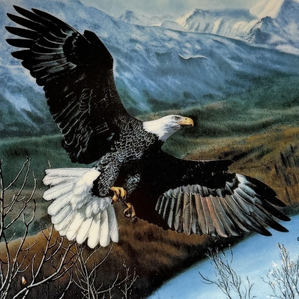 Bald Eagle 1991 W S George Fine China Charles Frace Freedom Soaring Majesty COA